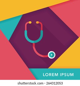 stethoscope flat icon with long shadow,eps10