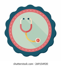 stethoscope flat icon with long shadow,eps10