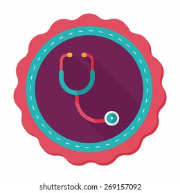 stethoscope flat icon with long shadow,eps10