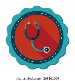 stethoscope flat icon with long shadow,eps10