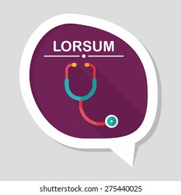 stethoscope flat icon with long shadow,eps10