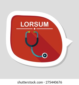 stethoscope flat icon with long shadow,eps10