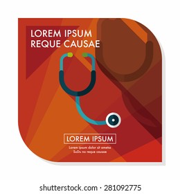 stethoscope flat icon with long shadow,eps10