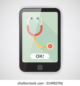 stethoscope flat icon with long shadow,eps10