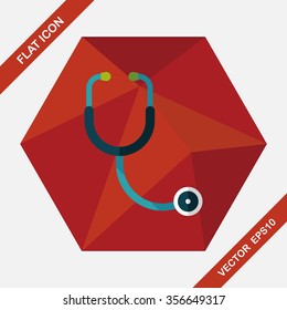 stethoscope flat icon with long shadow,eps10