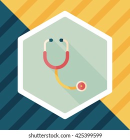 stethoscope flat icon with long shadow,eps10