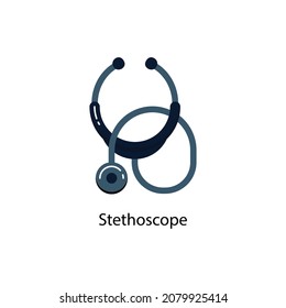 Stethoscope Flat Icon. Pixel Perfect. For Mobile and Web. stock illustration