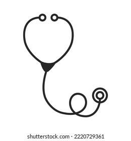 stethoscope flat icon stock vector