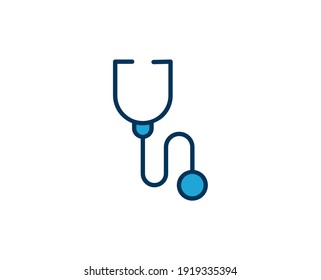 Stethoscope flat icon. Thin line signs for design logo, visit card, etc. Single high-quality outline symbol for web design or mobile app. Medical outline pictogram.