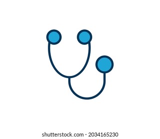 Stethoscope flat icon. Thin line signs for design logo, visit card, etc. Single high-quality outline symbol for web design or mobile app. Medical outline pictogram.