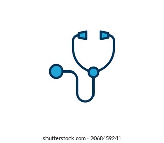 Stethoscope flat icon. Thin line signs for design logo, visit card, etc. Single high-quality outline symbol for web design or mobile app. Medical outline pictogram.