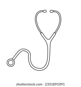 stethoscope flat icon vector doctor hospital health check patient