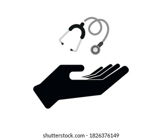 stethoscope flat icon vector. health concept
