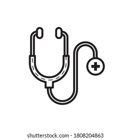 stethoscope flat outline health icon