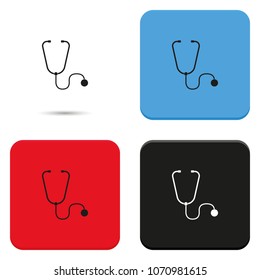 Stethoscope flat vector icon.