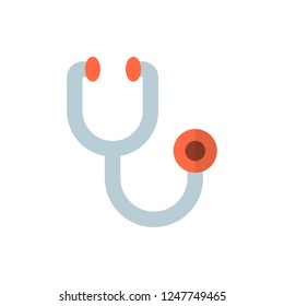 stethoscope flat vector icon
