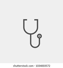 Icono de vector plano de estetioscopio. Icono de vector plano de medicina. Icono de vector plano médico
