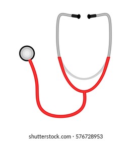Stethoscope flat vector. Medicine doctor equipment for diagnostic illustration