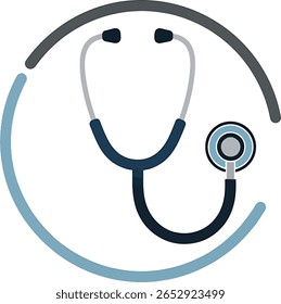 Stethoscope in Focus, Healthcare Setting, Illustration, Digital Environment, Close-up View, Medical Concept