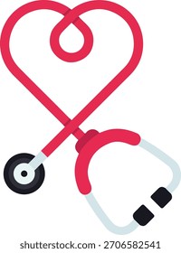 Stethoskop in Herzform für Kardiologie und Gesundheitswesen Vektor Design