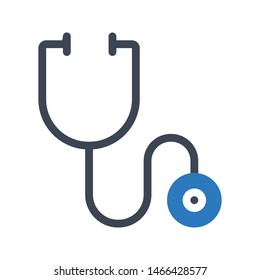 stethoscope glyph colour vector icon