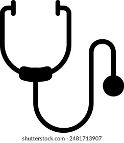 stethoscope glyph icon illustration vector