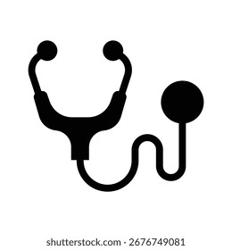 stethoscope glyph icon illustration vector graphic. Simple element illustration vector graphic, suitable for app, websites, and presentations isolated on white background