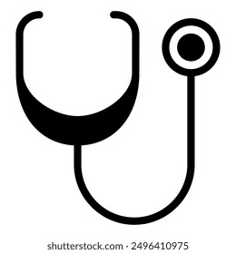 stethoscope glyph icon vector illustration isolated on white background