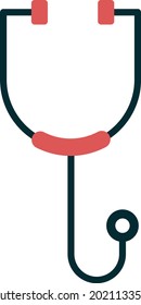 Stethoscope Glyph Two Colour Vector Icon Design