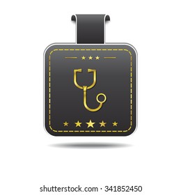 Stethoscope golden Vector Icon Design