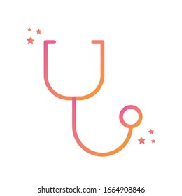 stethoscope gradient style icon design of Medical care health emergency aid exam clinic and patient theme Vector illustration