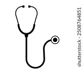 Stethoscope graphic icon. Stethoscope sign isolated on white background. Symbol medicine. Vector illustration flat style Eps 10. 