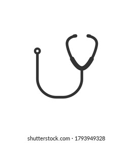 Stethoscope graphic icon. Stethoscope sign isolated on white background. Symbol medicine. Vector illustration