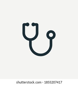 Stethoscope graphic icon. Stethoscope sign isolated on white background. Symbol medicine. Vector illustration