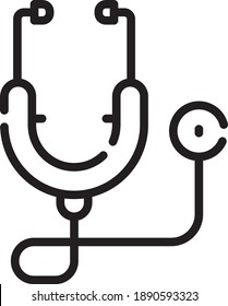 Stethoscope graphic icon. Stethoscope sign isolated on white background. Symbol medicine.