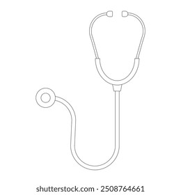 Stethoscope graphic icon. Stethoscope sign isolated on white background. Symbol medicine. Vector illustration flat style Eps 10. 