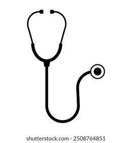 Stethoscope graphic icon. Stethoscope sign isolated on white background. Symbol medicine. Vector illustration flat style Eps 10. 