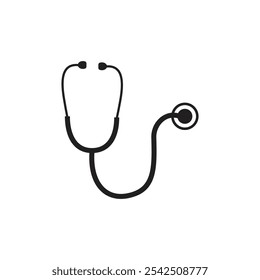Stethoscope graphic icon. Stethoscope sign isolated on white background. Symbol medicine. Vector illustration