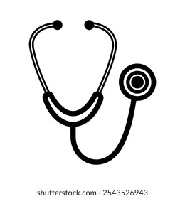 Stethoscope graphic icon. Stethoscope sign isolated on white background. Symbol medicine. Vector illustration flat style