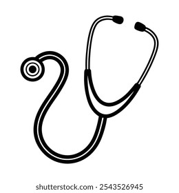 Stethoscope graphic icon. Stethoscope sign isolated on white background. Symbol medicine. Vector illustration flat style