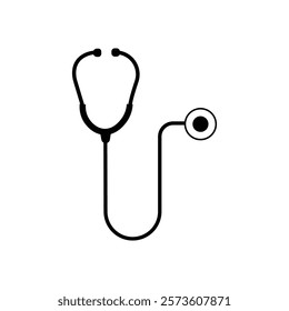 Stethoscope graphic icon. Stethoscope sign isolated on white background. Symbol medicine. Vector illustration flat style