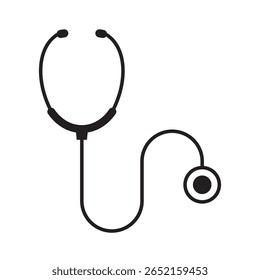Stethoscope graphic icon. Stethoscope sign isolated on white background.