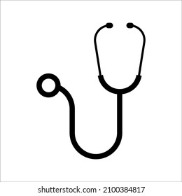 Stethoscope graphic icon. Stethoscope sign on a white background. Medicine symbol. Vector illustration