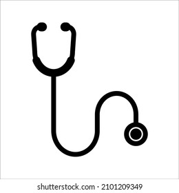 Stethoscope graphic icon. Stethoscope sign on a white background. Medicine symbol. Vector illustration