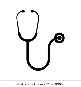 Stethoscope graphic icon. Stethoscope sign on a white background. Medicine symbol. Vector illustration