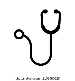 Stethoscope graphic icon. Stethoscope sign on a white background. Medicine symbol. Vector illustration