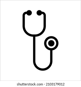 Stethoscope graphic icon. Stethoscope sign on a white background. Medicine symbol. Vector illustration