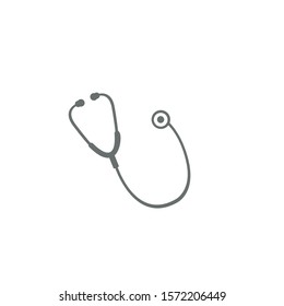 Stethoscope gray silhouette vector icon