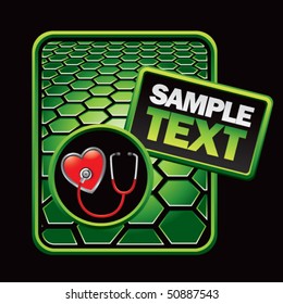 stethoscope green hexagon template