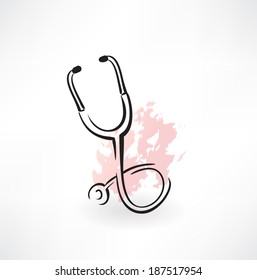 stethoscope grunge icon